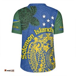 Australia South Sea Islanders V-Neck Rugby Jerseys - Proud To Be Solomon Islander In Polynesian Pattern Inspired V-Neck Rugby Jerseys