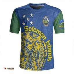 Australia South Sea Islanders V-Neck Rugby Jerseys - Proud To Be Solomon Islander In Polynesian Pattern Inspired V-Neck Rugby Jerseys
