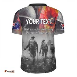 Australia Anzac Day Custom V-Neck Rugby Jerseys - Thank You For The Risks You Take V-Neck Rugby Jerseys