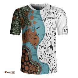 Australia Aboriginal Custom V-Neck Rugby Jerseys - Aussie Indigenous Hunting Season With Kangaroo Dot Art V-Neck Rugby Jerseys