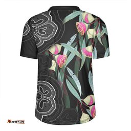 Australia Aboriginal V-Neck Rugby Jerseys - Seamless Pattern With Eucalyptus Flower V-Neck Rugby Jerseys