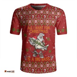 Australia Christmas Fishing Custom V-Neck Rugby Jerseys - All I Want For Christmas Is A Big Bass V-Neck Rugby Jerseys