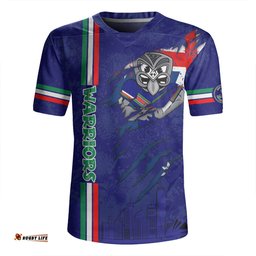 New Zealand Warriors V-Neck Rugby Jerseys - Happy Australia Day Flag Scratch Style