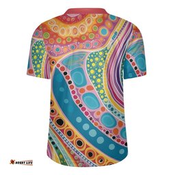 Australia Aboriginal V-Neck Rugby Jerseys - Aboriginal Colorful Dots Art Inspired Design V-Neck Rugby Jerseys