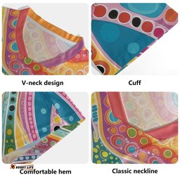 Australia Aboriginal V-Neck Rugby Jerseys - Aboriginal Colorful Dots Art Inspired Design V-Neck Rugby Jerseys