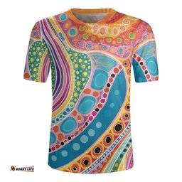 Australia Aboriginal V-Neck Rugby Jerseys - Aboriginal Colorful Dots Art Inspired Design V-Neck Rugby Jerseys