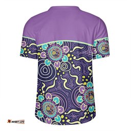 Australia Aboriginal Custom V-Neck Rugby Jerseys - Purple Painting With Aboriginal Inspired Dot V-Neck Rugby Jerseys