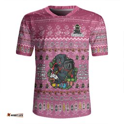Penrith Panthers Christmas Custom V-Neck Rugby Jerseys - Chrissie Spirit V-Neck Rugby Jerseys