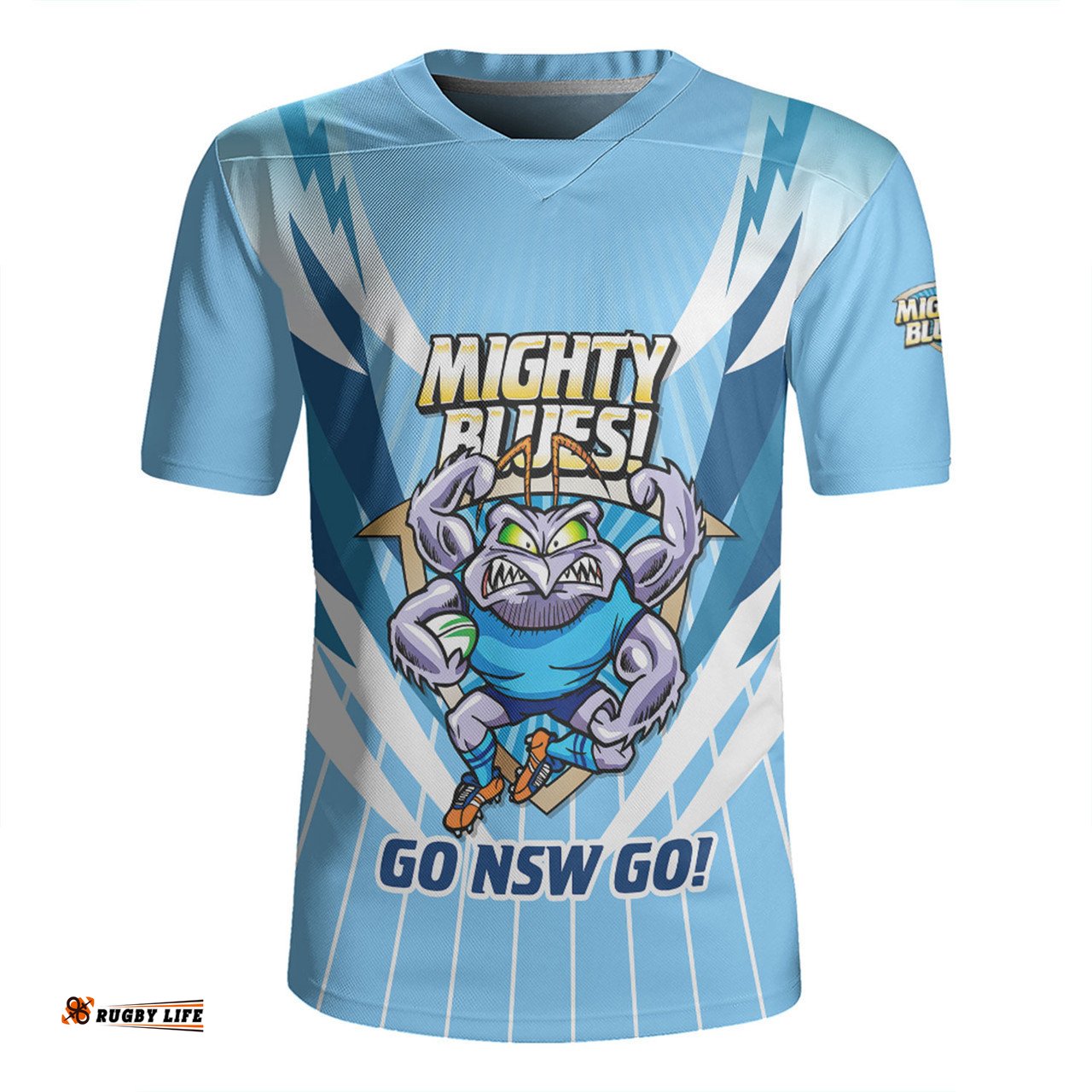 New South Wales Blues V-Neck Rugby Jerseys Custom State Of Origin 2024 Passionate Fan Born To Win Ver 2