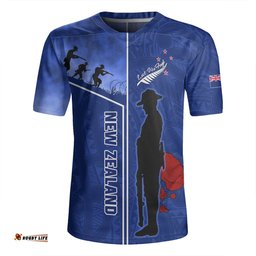 New Zealand Anzac Day V-Neck Rugby Jerseys - Anzac Day Lest We Forget Poppy V-Neck Rugby Jerseys