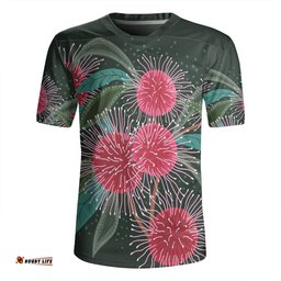 Australia Aboriginal V-Neck Rugby Jerseys - Australian Hakea Flowers Painting In Aboriginal Style V-Neck Rugby Jerseys