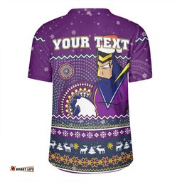 Melbourne Storm Christmas Custom V-Neck Rugby Jerseys - Ugly Xmas And Aboriginal Patterns For Die Hard Fan V-Neck Rugby Jerseys