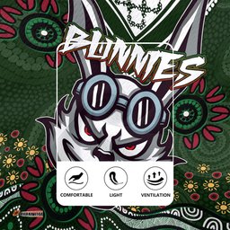 South Sydney Rabbitohs V-Neck Rugby Jerseys - Custom Green Rabbits Blooded Aboriginal Inspired