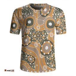 Australia Aboriginal V-Neck Rugby Jerseys - Orange Aboriginal Dot Art Inspired V-Neck Rugby Jerseys