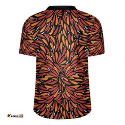 Australia Aboriginal V-Neck Rugby Jerseys - Aboriginal Bush Leaves Seamless Texture Inspired Design V-Neck Rugby Jerseys