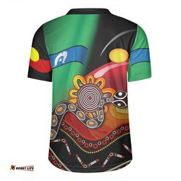 Australia Aboriginal Custom V-Neck Rugby Jerseys - The Rainbow Serpent Dreamtime Give Shape To The Earth V-Neck Rugby Jerseys