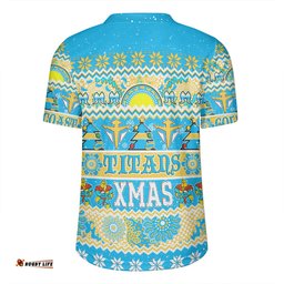 Gold Coast Titans Christmas Aboriginal Custom V-Neck Rugby Jerseys - Indigenous Knitted Ugly Xmas Style V-Neck Rugby Jerseys