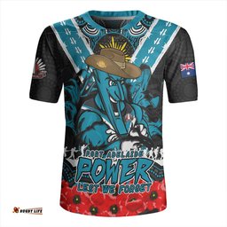 Port Adelaide V-Neck Rugby Jerseys Ripped Legacy Of The Game The ANZAC Spirit Lives On