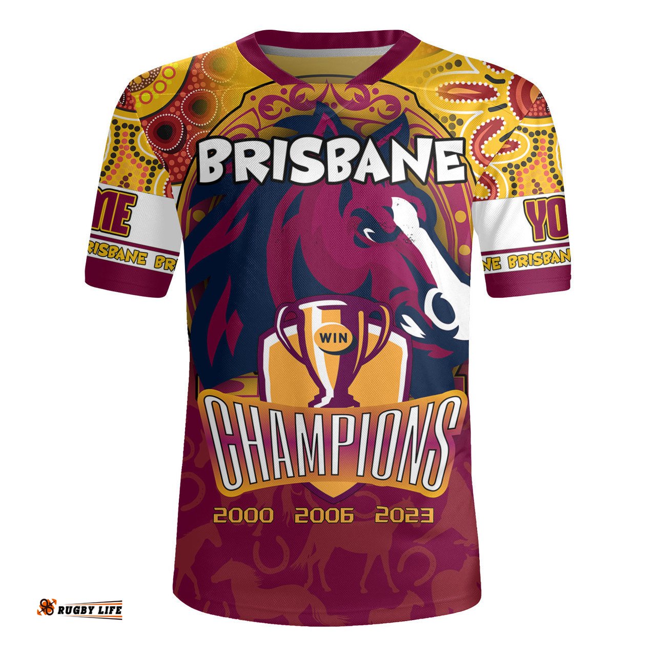 Brisbane Broncos V-Neck Rugby Jerseys - Custom Talent Win Games But Teamwork And Intelligence Win Championships With Aboriginal Style