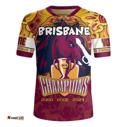 Brisbane Broncos V-Neck Rugby Jerseys - Custom Talent Win Games But Teamwork And Intelligence Win Championships With Aboriginal Style