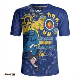 Parramatta Eels V-Neck Rugby Jerseys Aboriginal Indigenous Naidoc Week Dreamtime Dot Painting With Flag