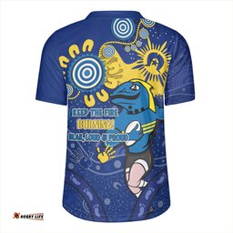 Parramatta Eels V-Neck Rugby Jerseys Aboriginal Indigenous Naidoc Week Dreamtime Dot Painting With Flag