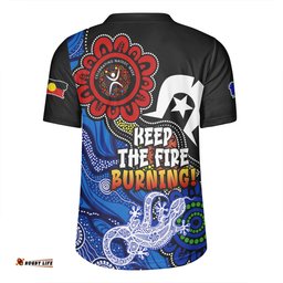 Australia V-Neck Rugby Jerseys Naidoc Week 2024 Indigenous Keep The Fire Burning Aboriginal Dot Art Painting