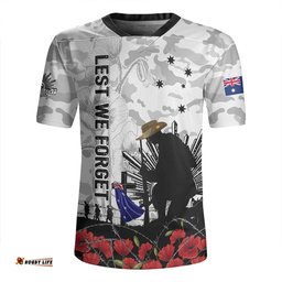 Australia V-Neck Rugby Jerseys Fallen But Not Forgotten Remembrance Day Tribute