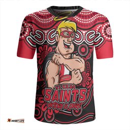 St Kilda V-Neck Rugby Jerseys Aboriginal Inspired Tough Fan Football For Life