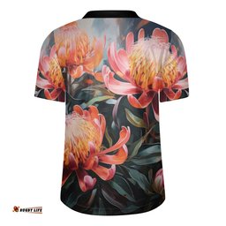 Australia Waratah V-Neck Rugby Jerseys - Waratah Oil Painting Abstract Ver2 V-Neck Rugby Jerseys