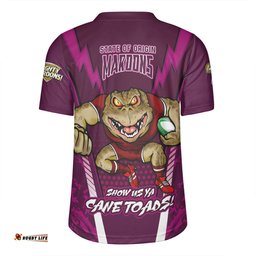 Queensland Maroons V-Neck Rugby Jerseys Custom State Of Origin 2024 Show Us Ya Cane Toads!