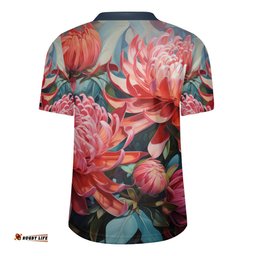 Australia Waratah V-Neck Rugby Jerseys - Waratah Oil Painting Abstract Ver4 V-Neck Rugby Jerseys