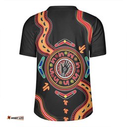 Australia V-Neck Rugby Jerseys Aboriginal Inspired Meeting Place Style Of Dot Painting