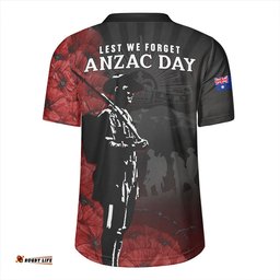 Australia V-Neck Rugby Jerseys Anzac Day Lest We Forget Soldier Stencil Art