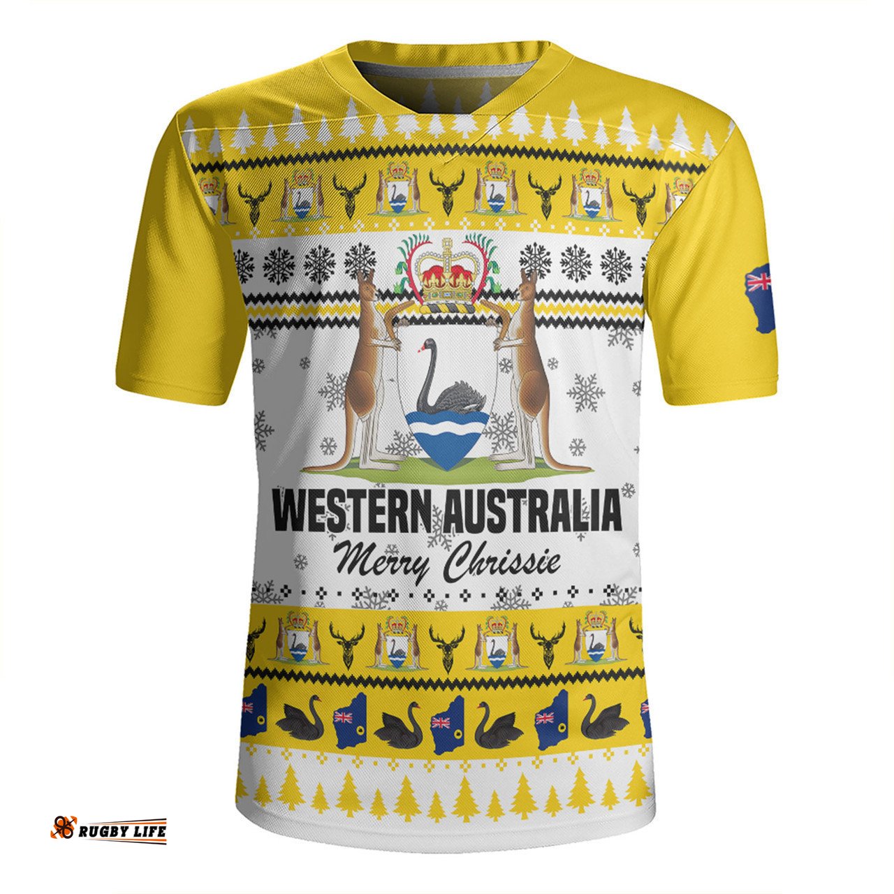 Western Australia Christmas V-Neck Rugby Jerseys - Merry Chrissie V-Neck Rugby Jerseys