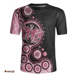 Australia V-Neck Rugby Jerseys Indigenous Butterfly Aboriginal Dot Arts
