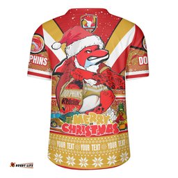Redcliffe Dolphins Christmas Custom V-Neck Rugby Jerseys - Redcliffe Dolphins Santa Aussie Big Things V-Neck Rugby Jerseys