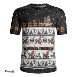 Wests Tigers Christmas Custom V-Neck Rugby Jerseys - Special Ugly Christmas V-Neck Rugby Jerseys