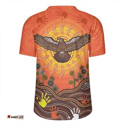 Australia V-Neck Rugby Jerseys Indigenous Flying Eagle With Aboriginal Dot Art