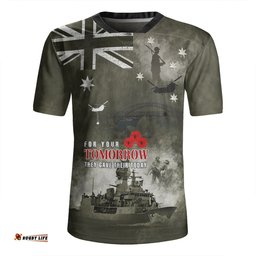 Australia V-Neck Rugby Jerseys Anzac Day Lest We Forget For Your Tomorrow They Gave Their Today