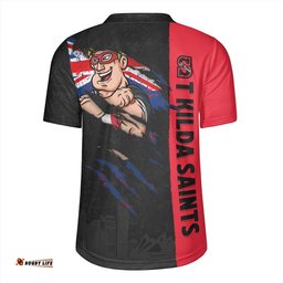 St Kilda V-Neck Rugby Jerseys Burning Passion Of Power Scratch Style