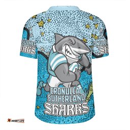 Cronulla-Sutherland Sharks Custom V-Neck Rugby Jerseys - Team With Dot And Star Patterns For Tough Fan V-Neck Rugby Jerseys