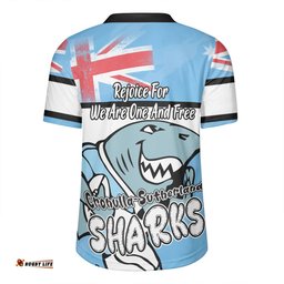 Cronulla-Sutherland Sharks V-Neck Rugby Jerseys - Happy Australia Day We Are One And Free