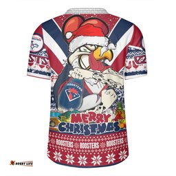 Sydney Roosters Christmas Custom V-Neck Rugby Jerseys - Easts Rooster Santa Aussie Big Things V-Neck Rugby Jerseys
