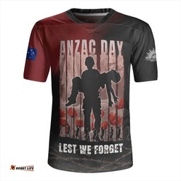 Australia V-Neck Rugby Jerseys Anzac Day Lest We Forget The Sacrifice Of Soldiers