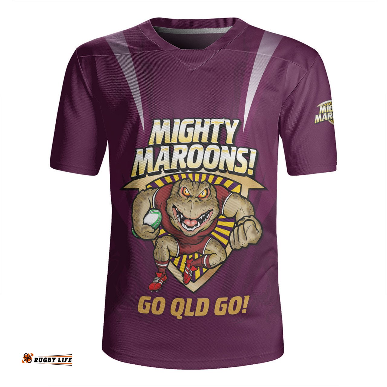 Queensland Maroons V-Neck Rugby Jerseys Custom State Of Origin 2024 Passionate Fan Born To Win