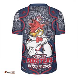 Sydney Roosters V-Neck Rugby Jerseys Aboriginal Pattern Inspired Victory Is Ours