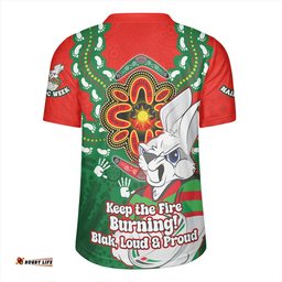 South Sydney Rabbitohs V-Neck Rugby Jerseys Aboriginal Inspired Naidoc Symbol Pattern
