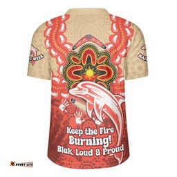Redcliffe Dolphins V-Neck Rugby Jerseys Aboriginal Inspired Naidoc Symbol Pattern