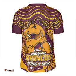 Brisbane Broncos V-Neck Rugby Jerseys Aboriginal Inspired Tough Fan Rugby For Life